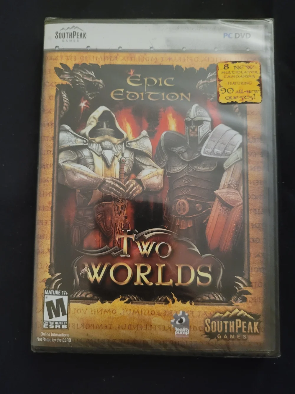 Two Worlds Epic Edition PC DVD — , Black & Gold Cover